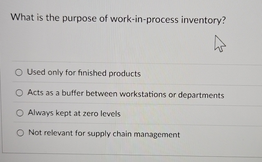 What is the purpose of work - in - process