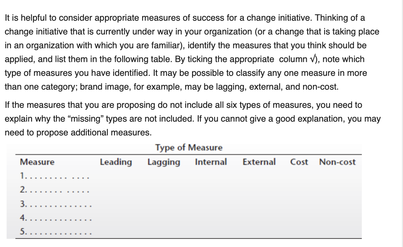 It is helpful to consider appropriate measures of