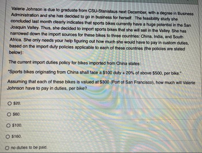 Valerie Johnson is due to graduate from