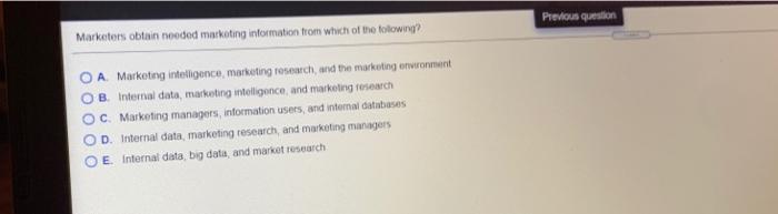 awnsar Previous question Marketers obtain nooded