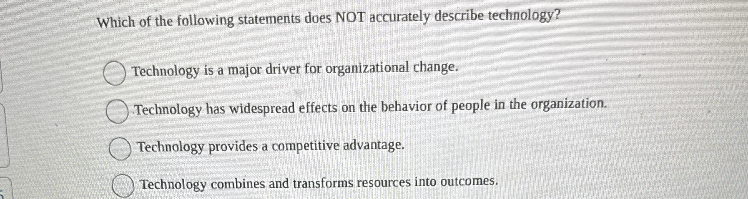 Which of the following statements does NOT