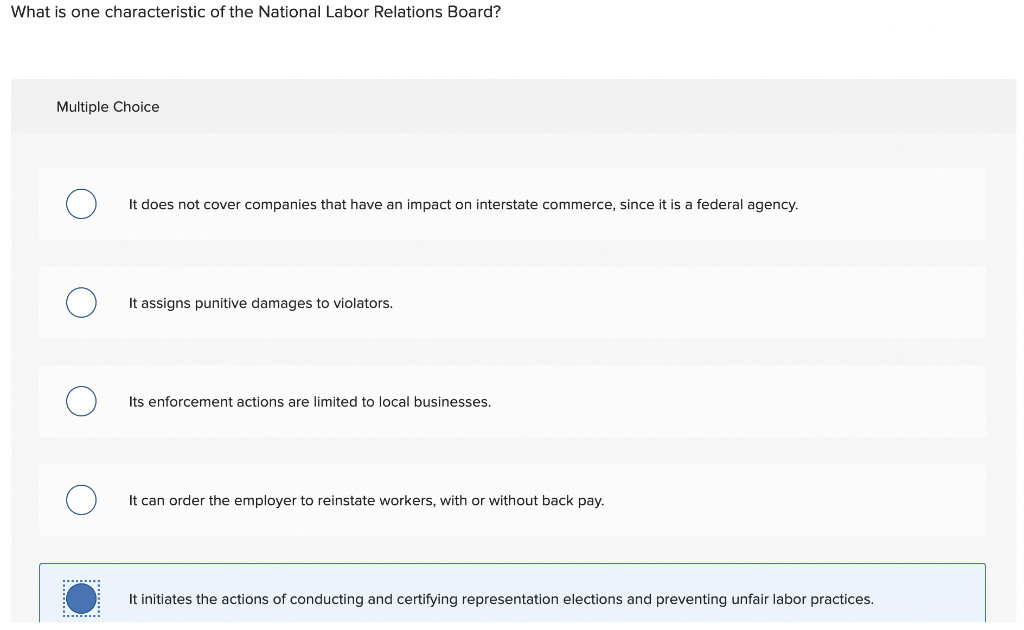 What is one characteristic of the National Labor