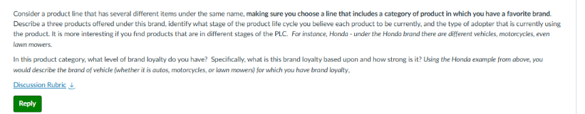 Consider a product line that has several