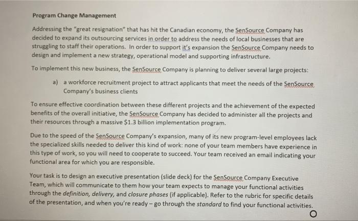 Program Change Management Addressing the "great