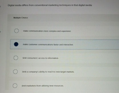 Digital media differs from comentional marketing