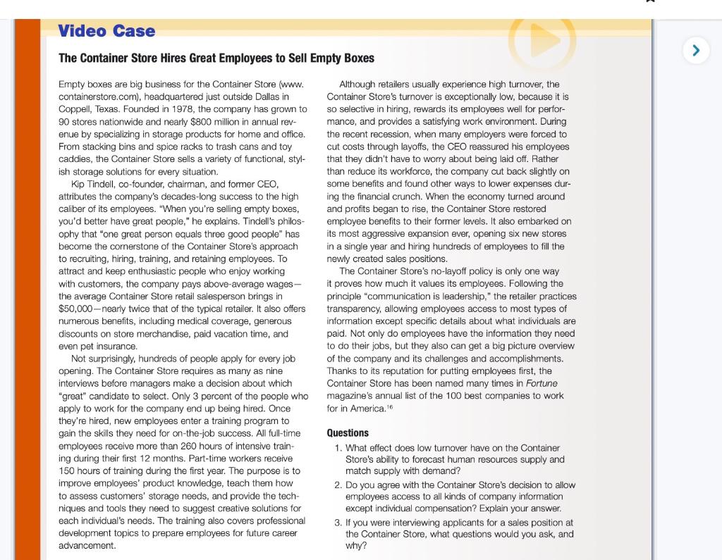 Questions 1. What effect does low turnover have