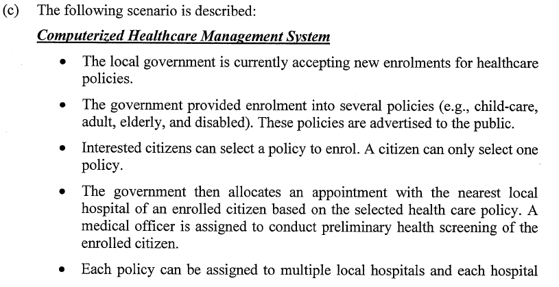 (c) The following scenario is described: