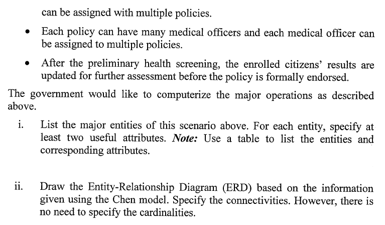 (c) The following scenario is described: