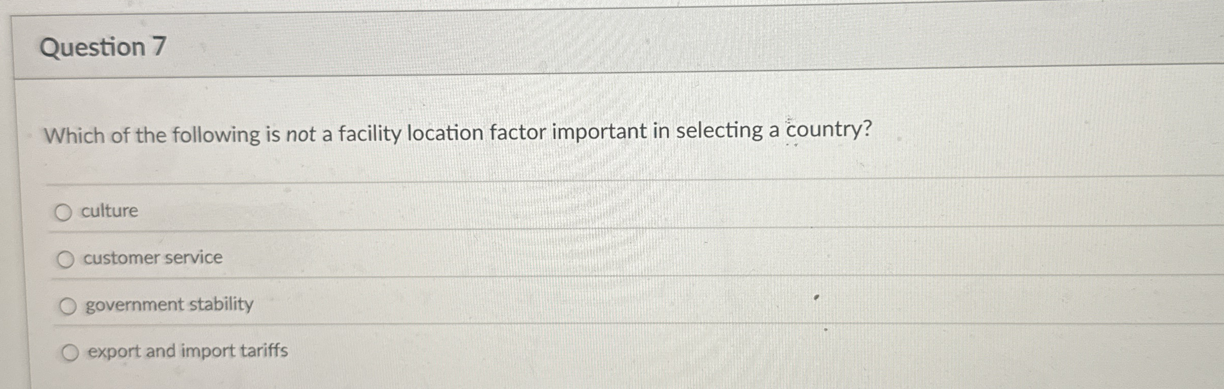 Question 7 Which of the following is not a