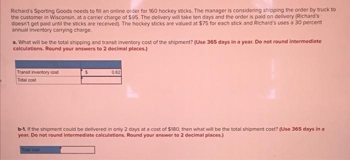 Richard's Sporting Goods needs to fill an online