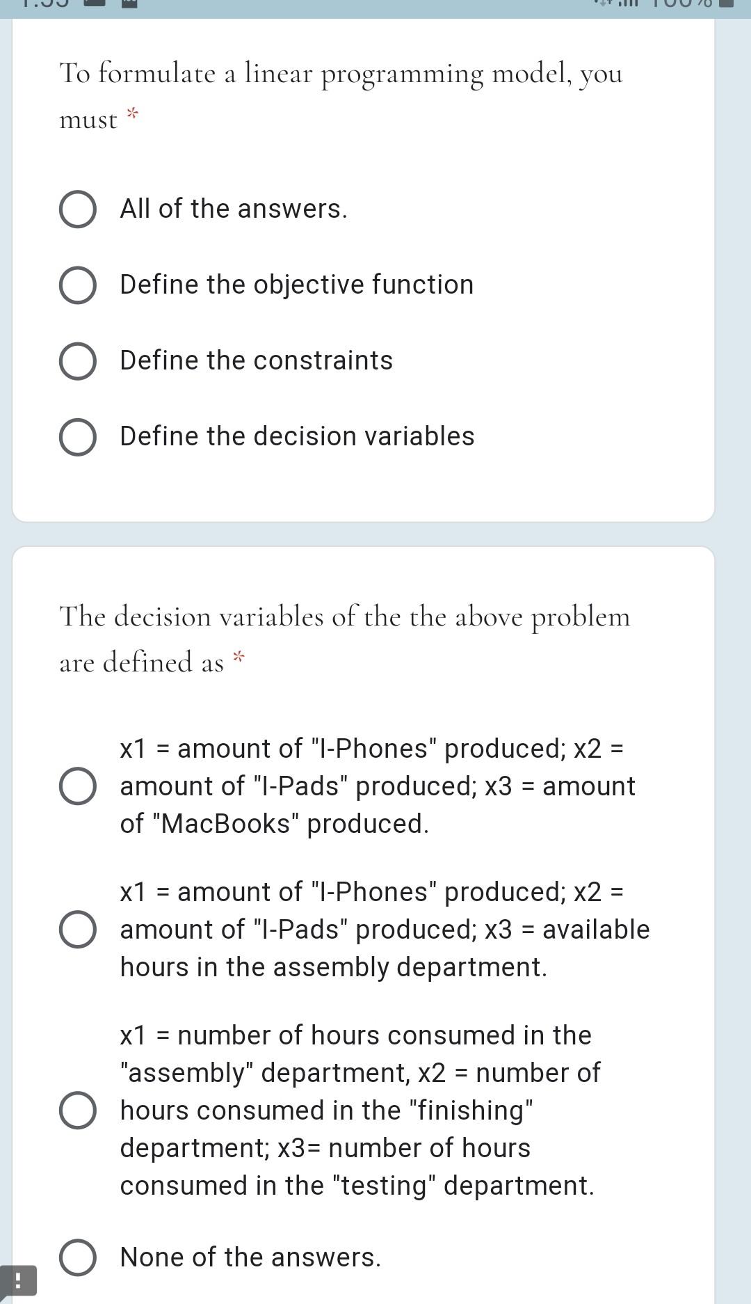 Consider the following problem: Apple must decide