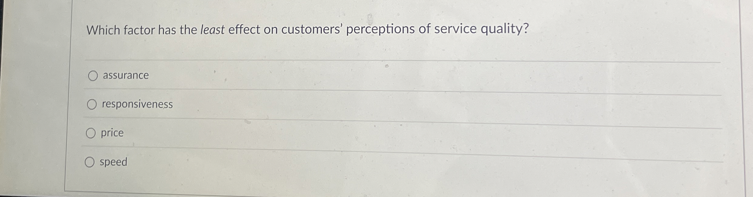 Which factor has the least effect on customers'