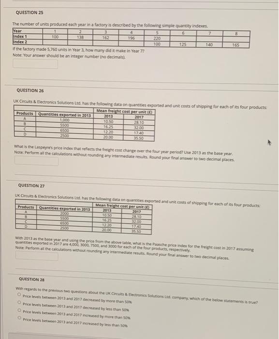 URGENT QUESTION 25 8 The number of units produced