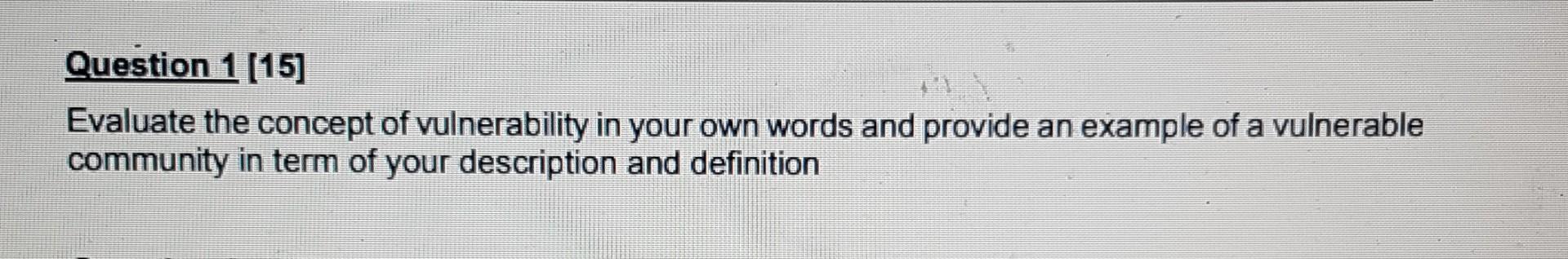 l Question 1 (15] Evaluate the concept of