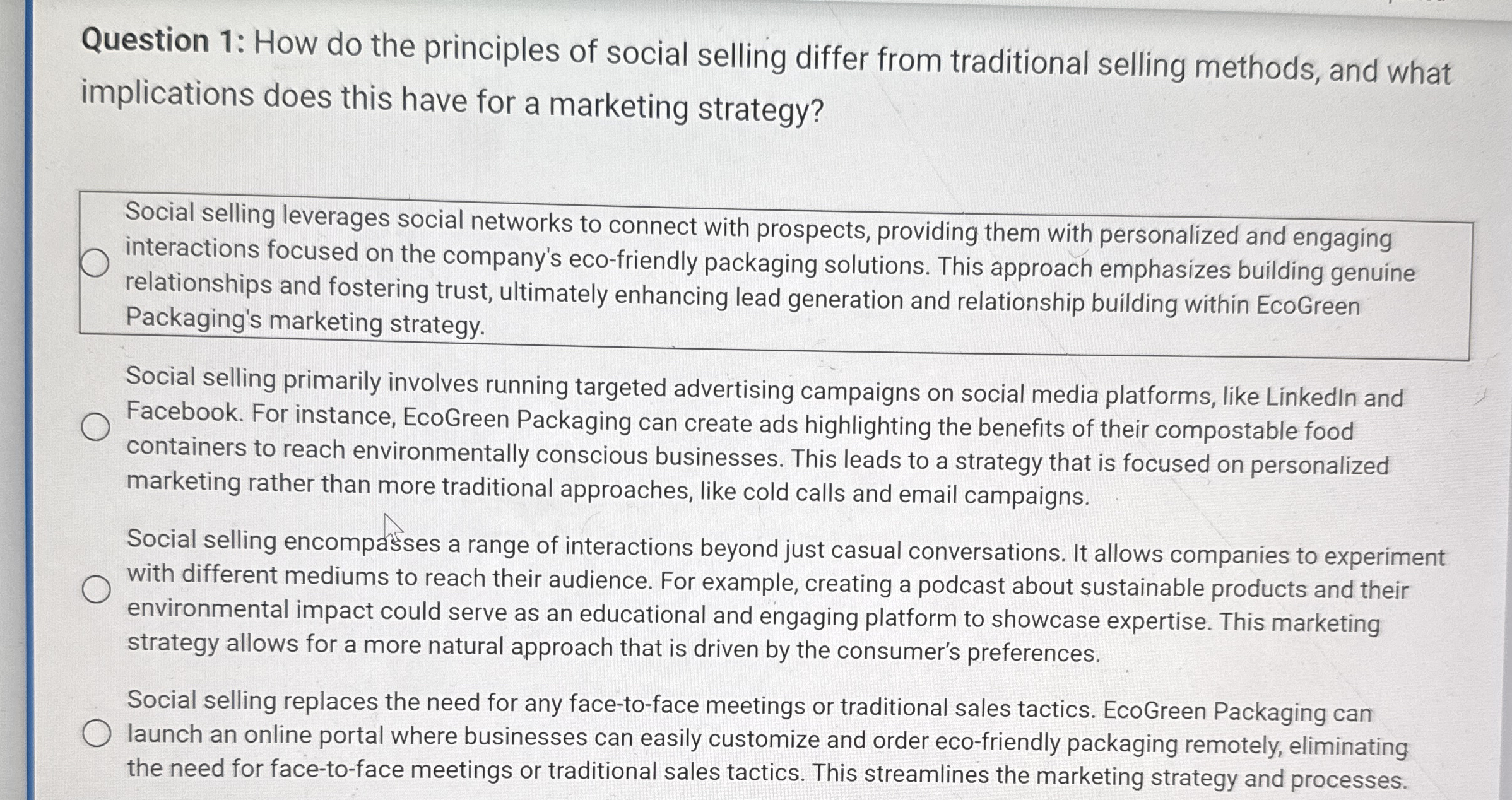 How to solve Question 1 : How do the principles