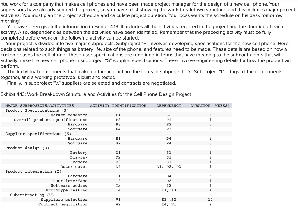 I need help with this question: You work for a