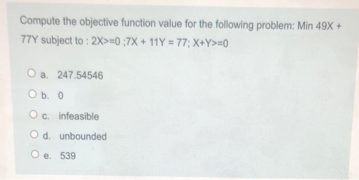 Compute the objective function value for the