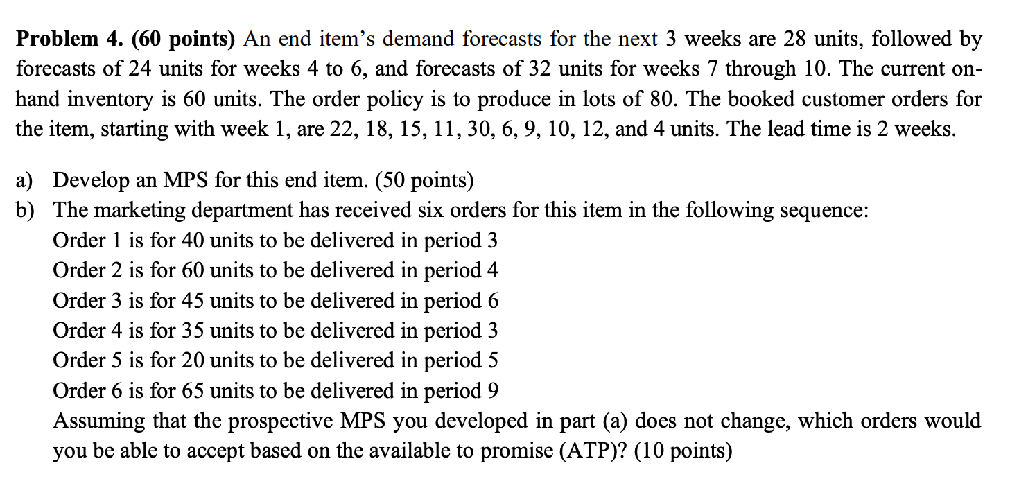Experts Only Please Problem 4. (60 points) An end