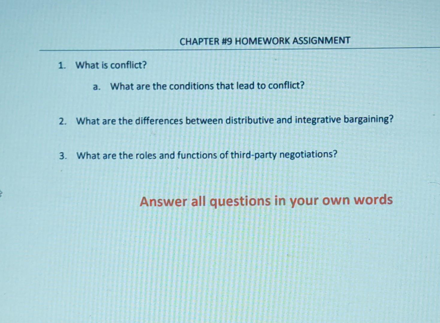 250 words approximately CHAPTER #9 HOMEWORK