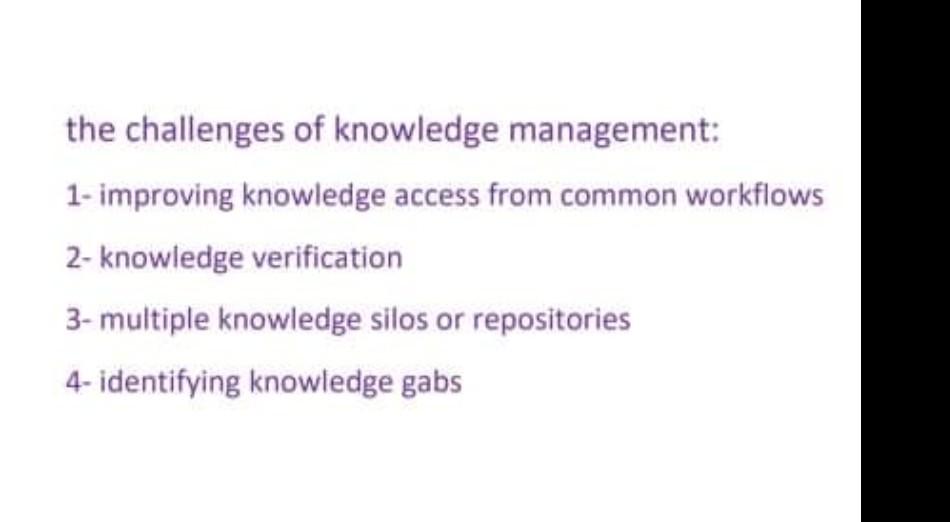 the challenges of knowledge management: 1-