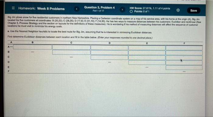 Homework: Week 8 Problems Question 3, Problem HW