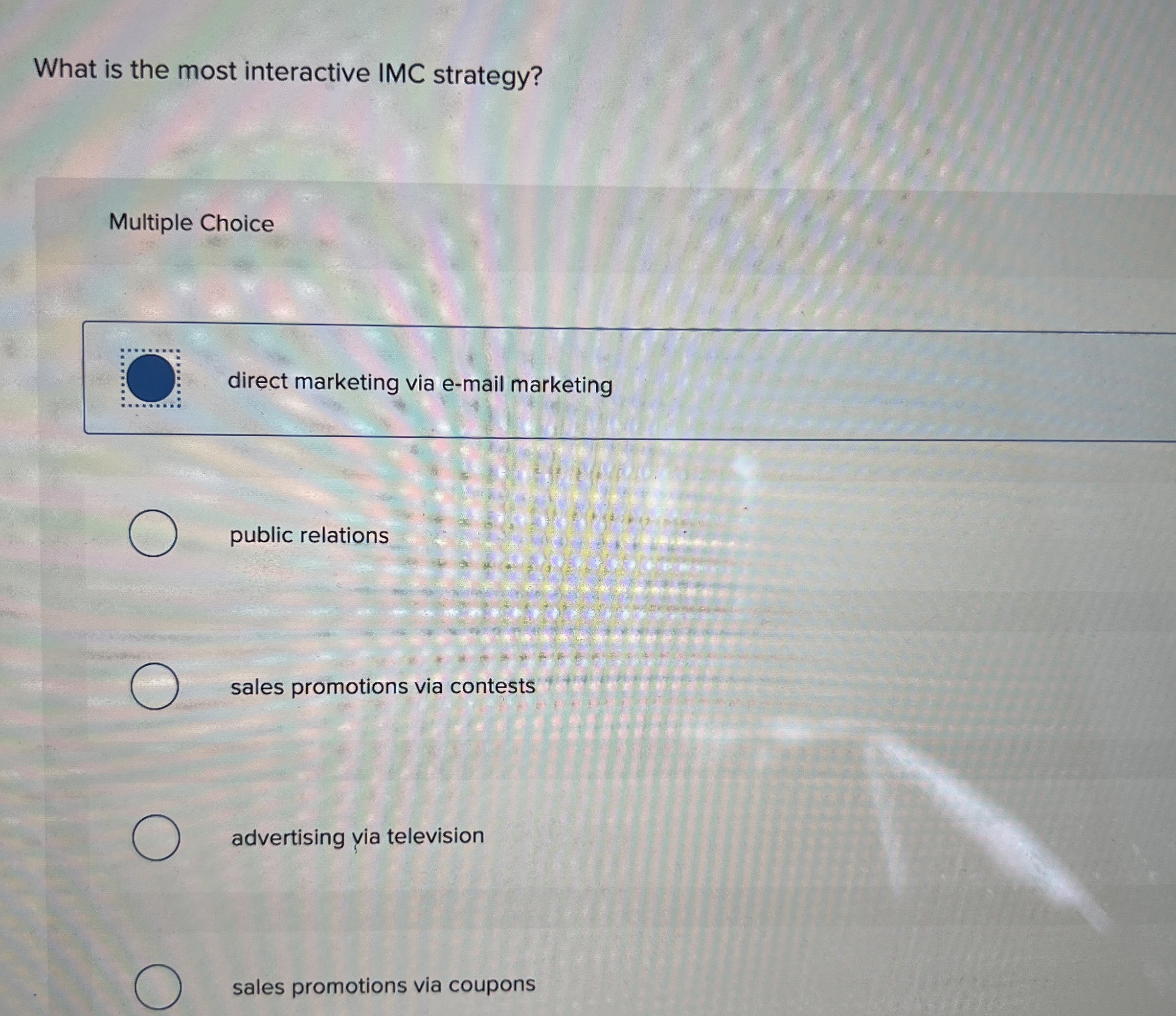 What is the most interactive IMC strategy?