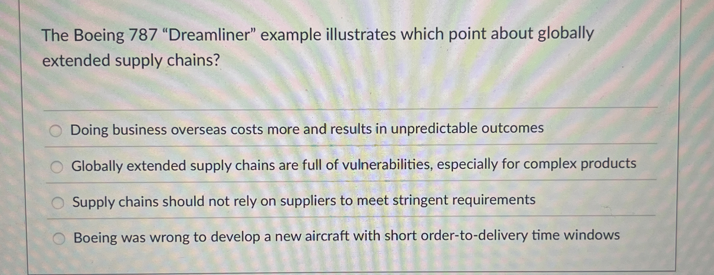 The Boeing 7 8 7 "Dreamliner" example illustrates