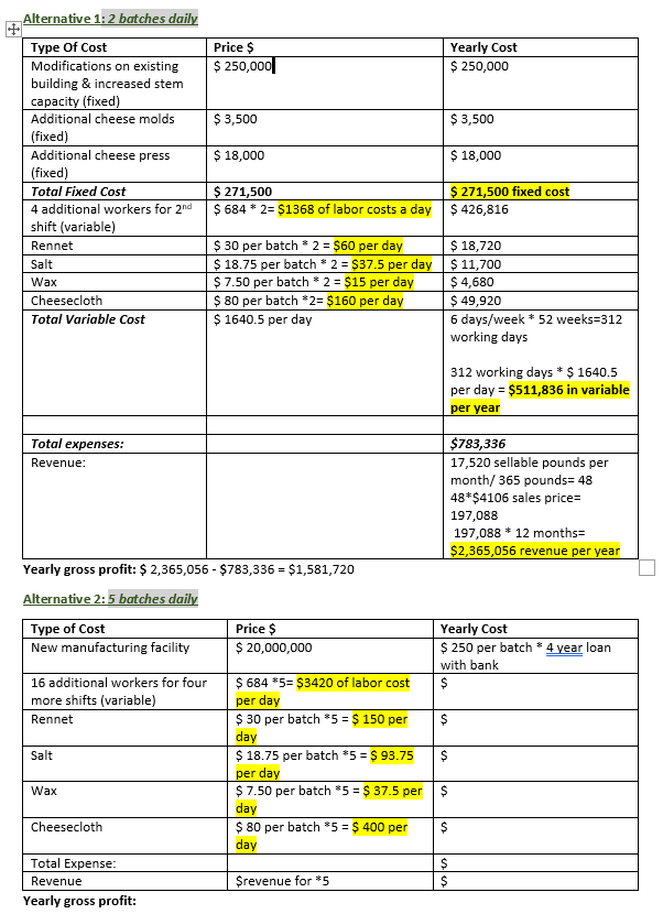 1. Am I missing any rows/ calculations for my