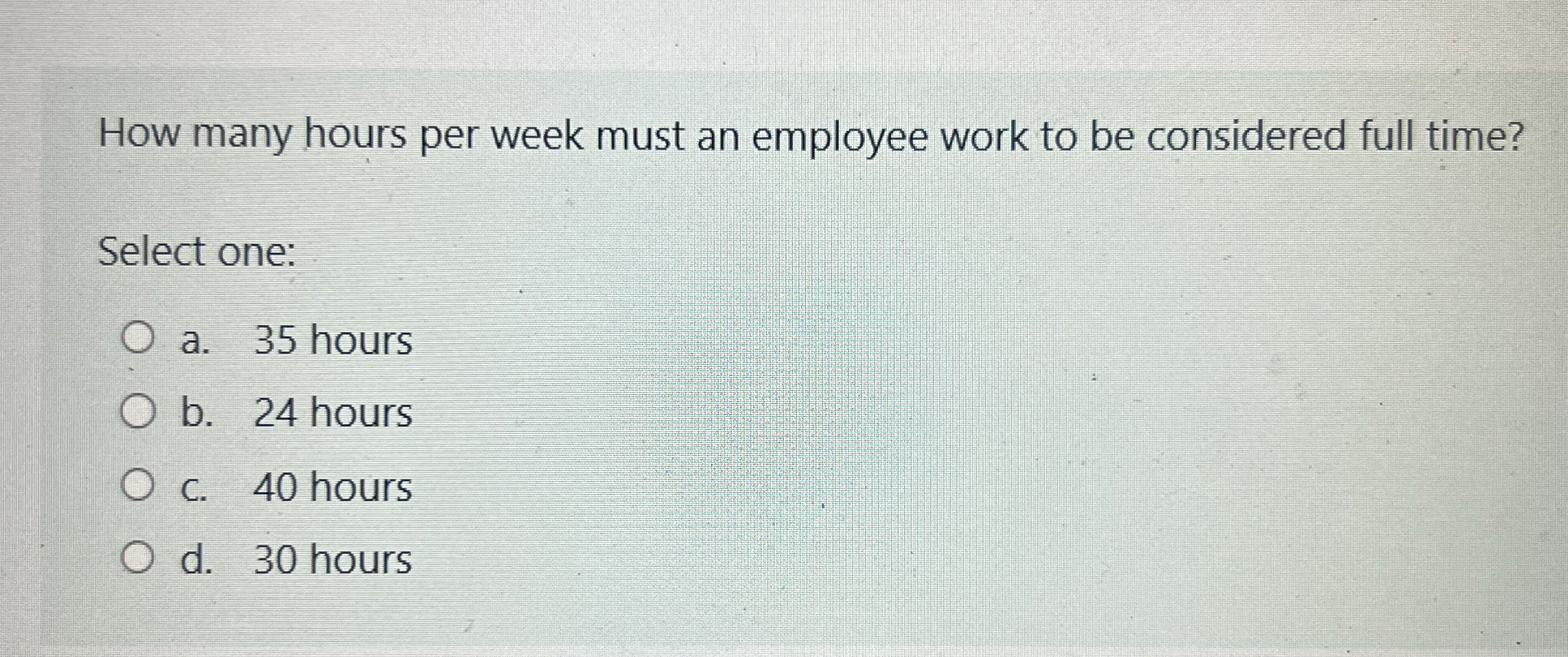 How many hours per week must an employee work to