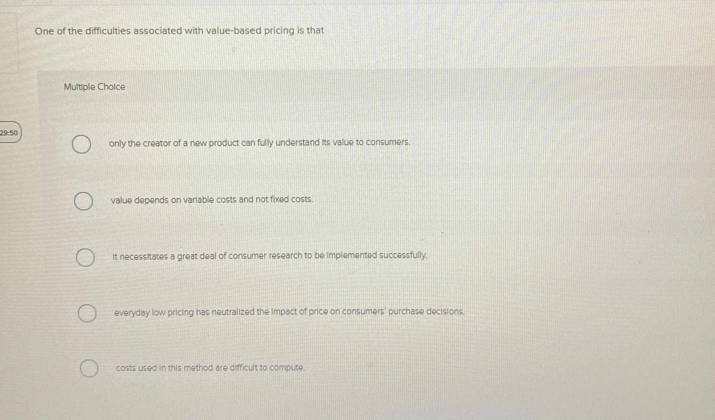 One of the difficulties associated with value -