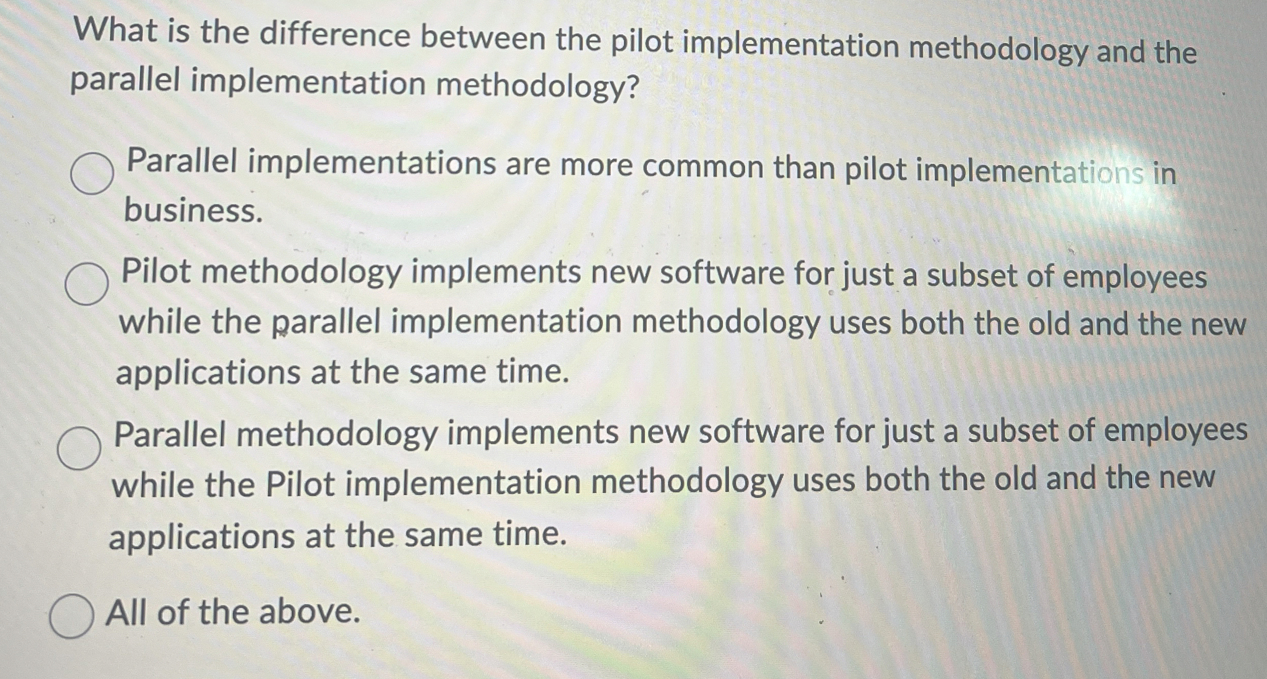 What is the difference between the pilot