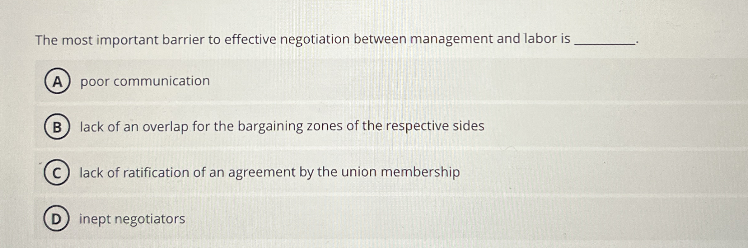 The most important barrier to effective