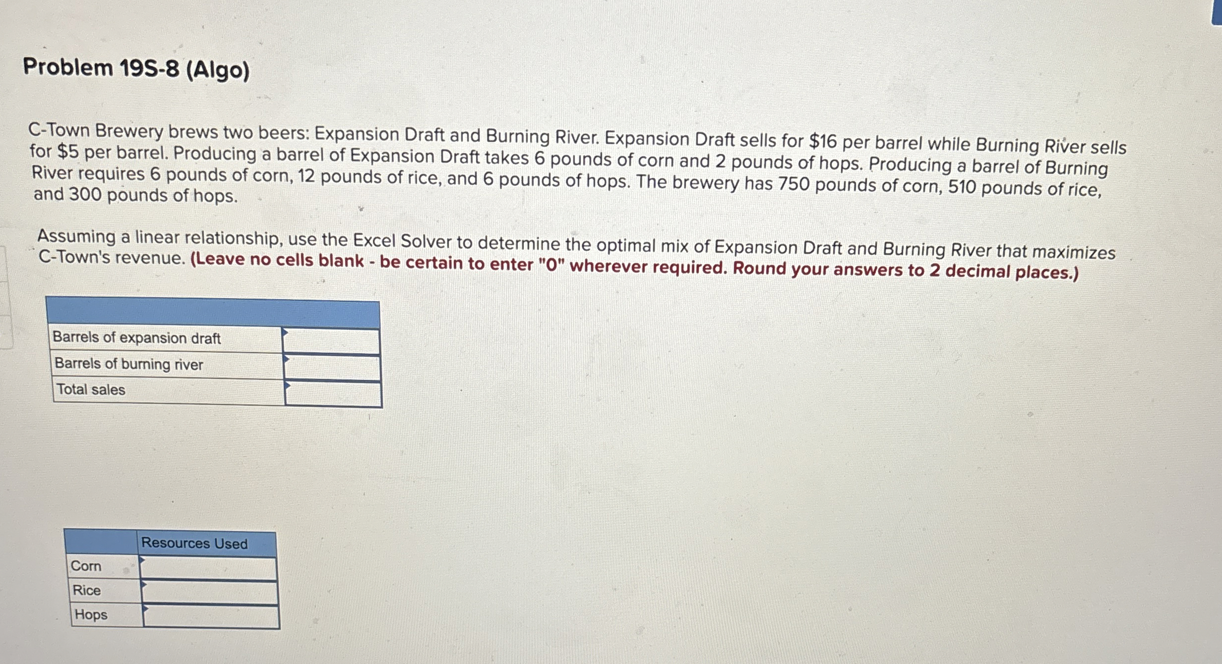 Problem 1 9 S - 8 ( Algo ) C - Town Brewery brews