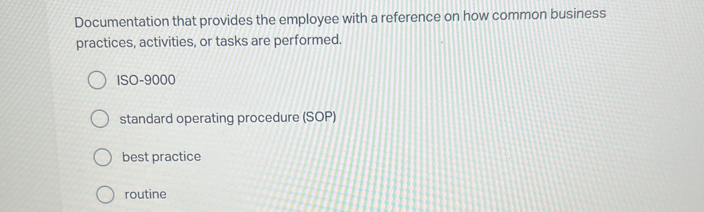 Documentation that provides the employee with a