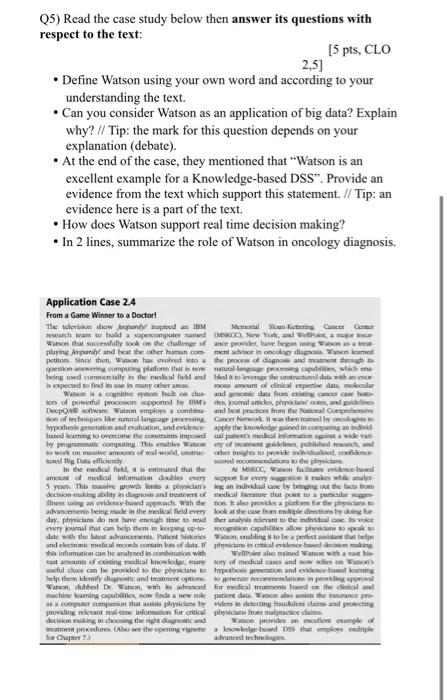 (5) Read the case study below then answer its