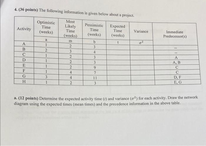 #4 a and b please show all work please and thank