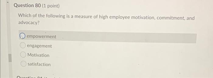 Question 80 (1 point) Which of the following is a