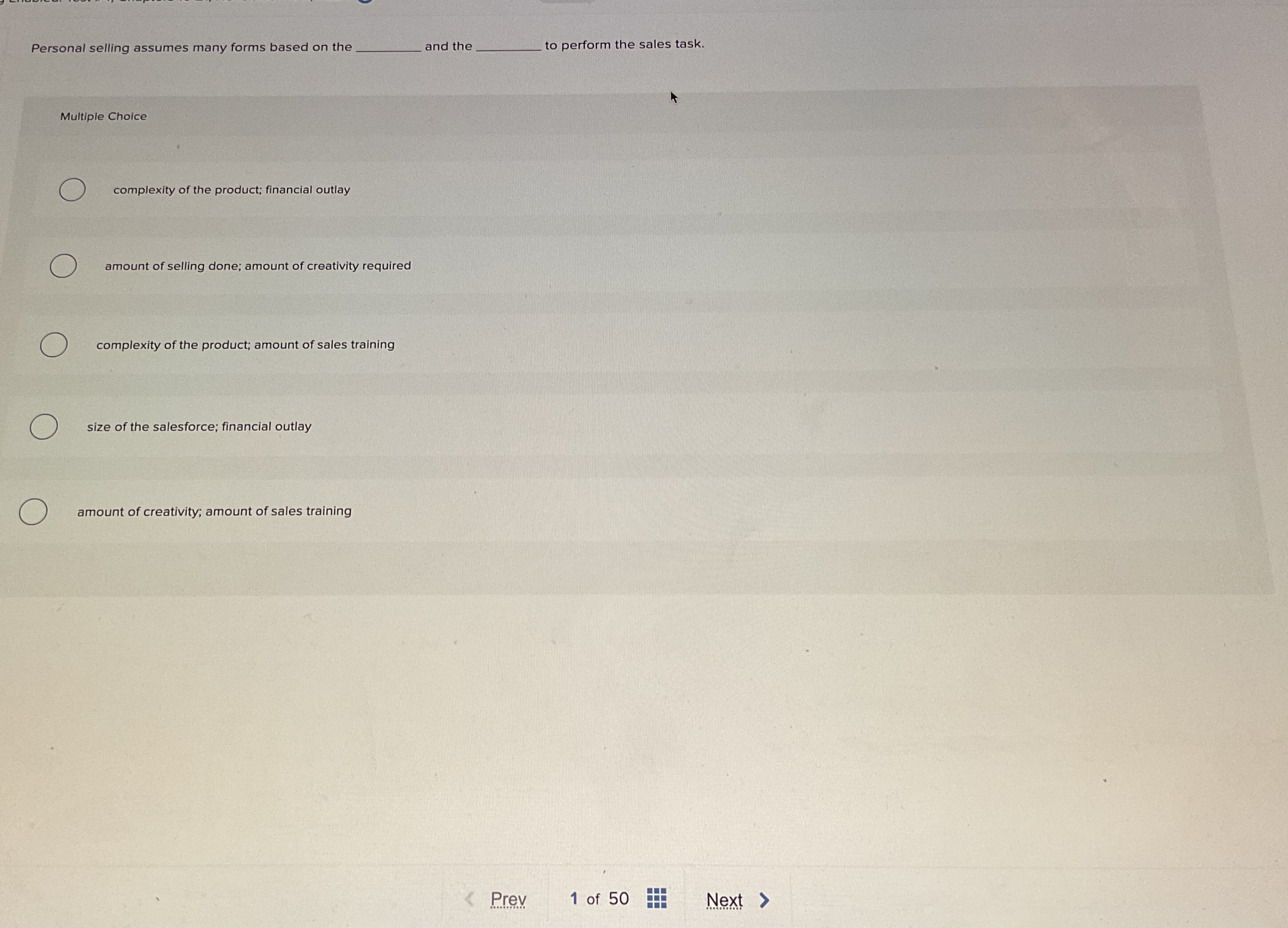 Personal selling assumes many forms based on the