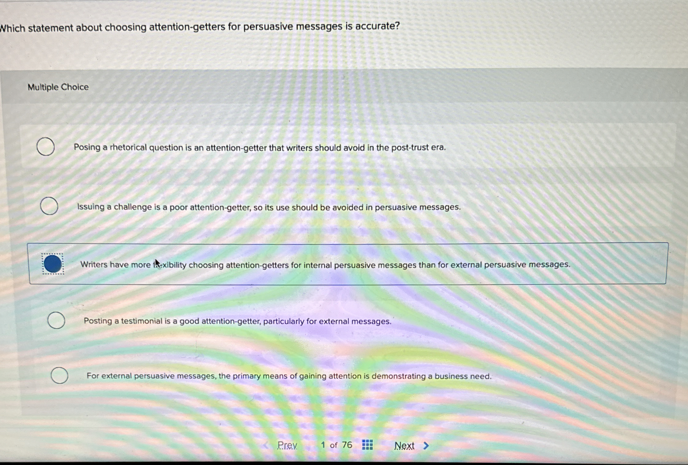 Which statement about choosing attention -