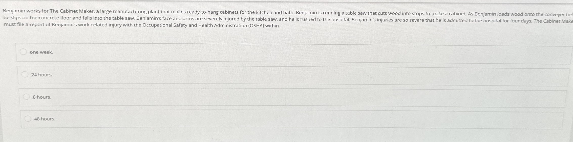 must file a report of Benjamin's work - related