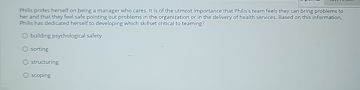 Philis prides herself on being a manager who