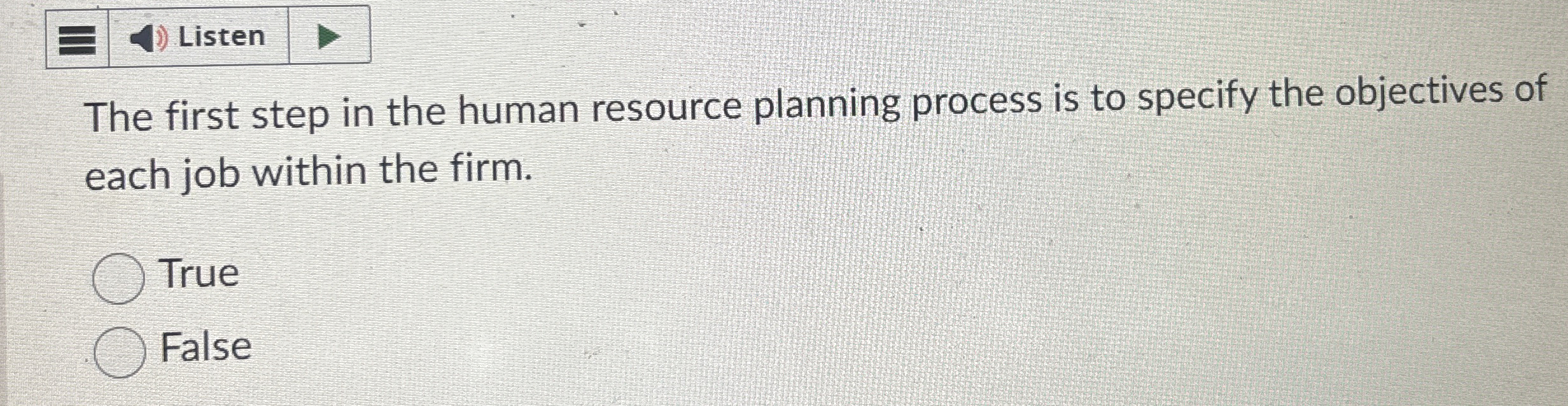 The first step in the human resource planning