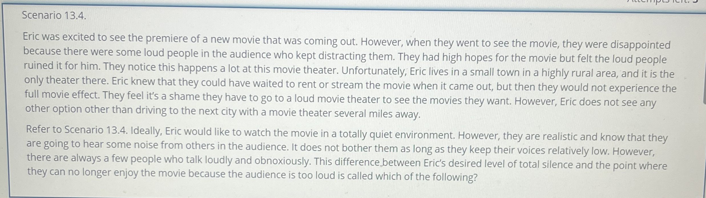 Scenario 1 3 . 4 . Eric was excited to see the