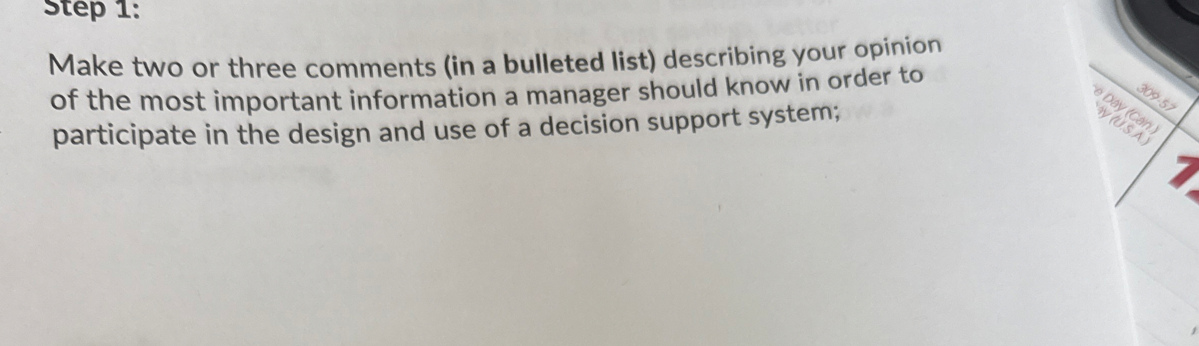 step 1 : Make two or three comments ( in a