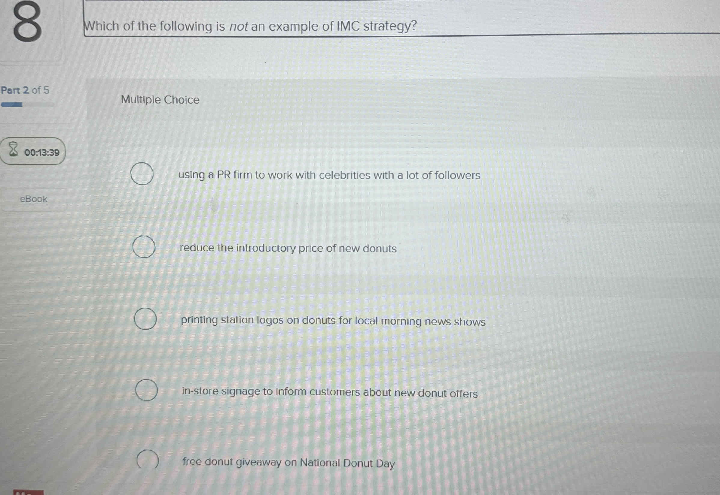 Which of the following is not an example of IMC