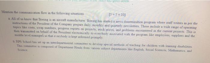 Mention the communication flow in the following