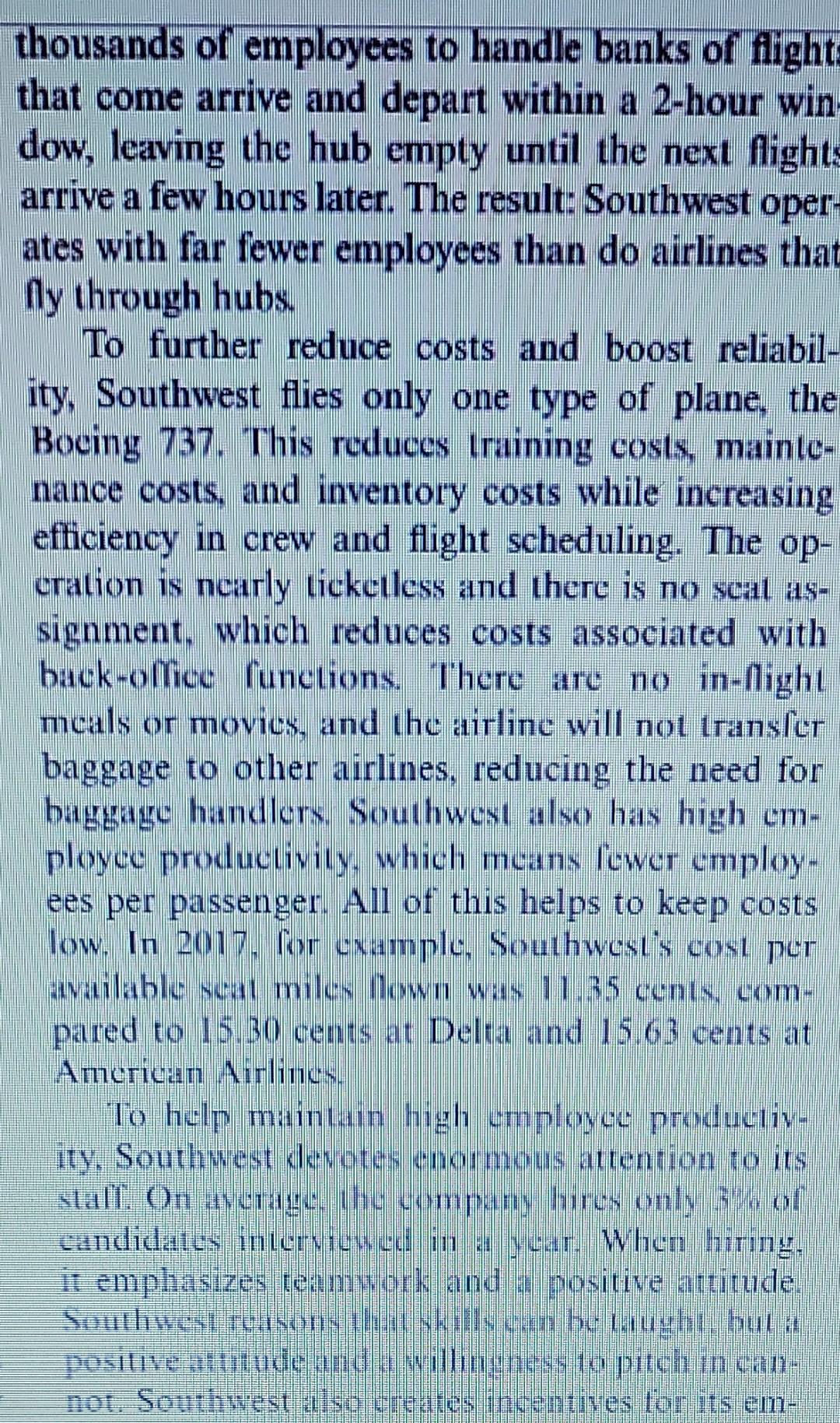 Southwest Airlines Southwest Airlines has long