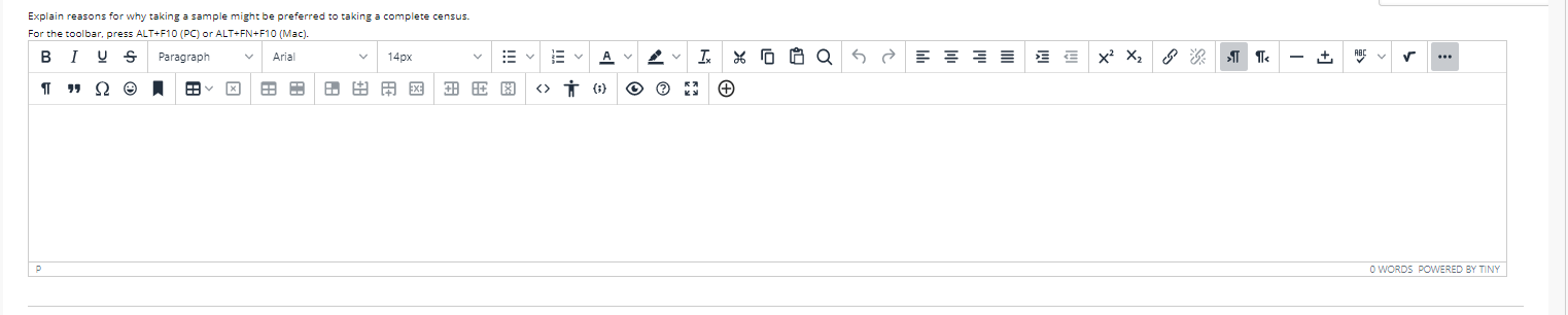 Explain reasons for why taking a sample might be