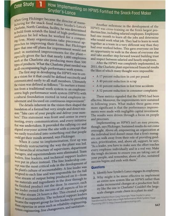 Case Study 1 How Implementing an HPWS Fortified