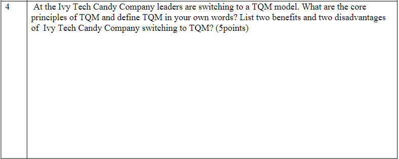 4 At the Ivy Tech Candy Company leaders are